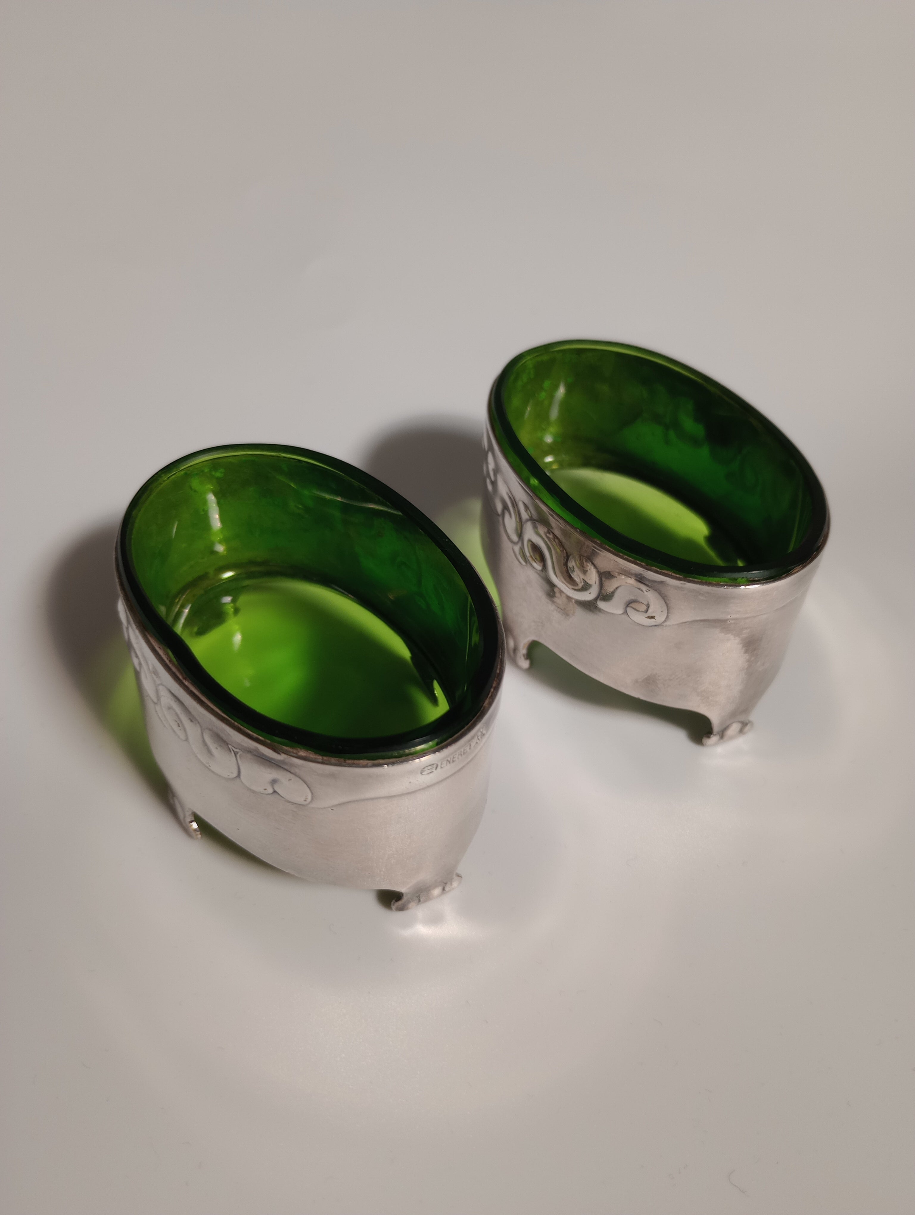 2 Grønne Saltkar i Glas